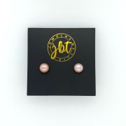 Peach Button Sterling Silver Stud Earrings