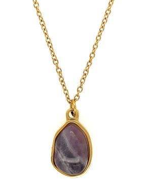 Natural Amethyst Geometric Necklace