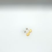 Gold Button Sterling Silver Stud Earrings