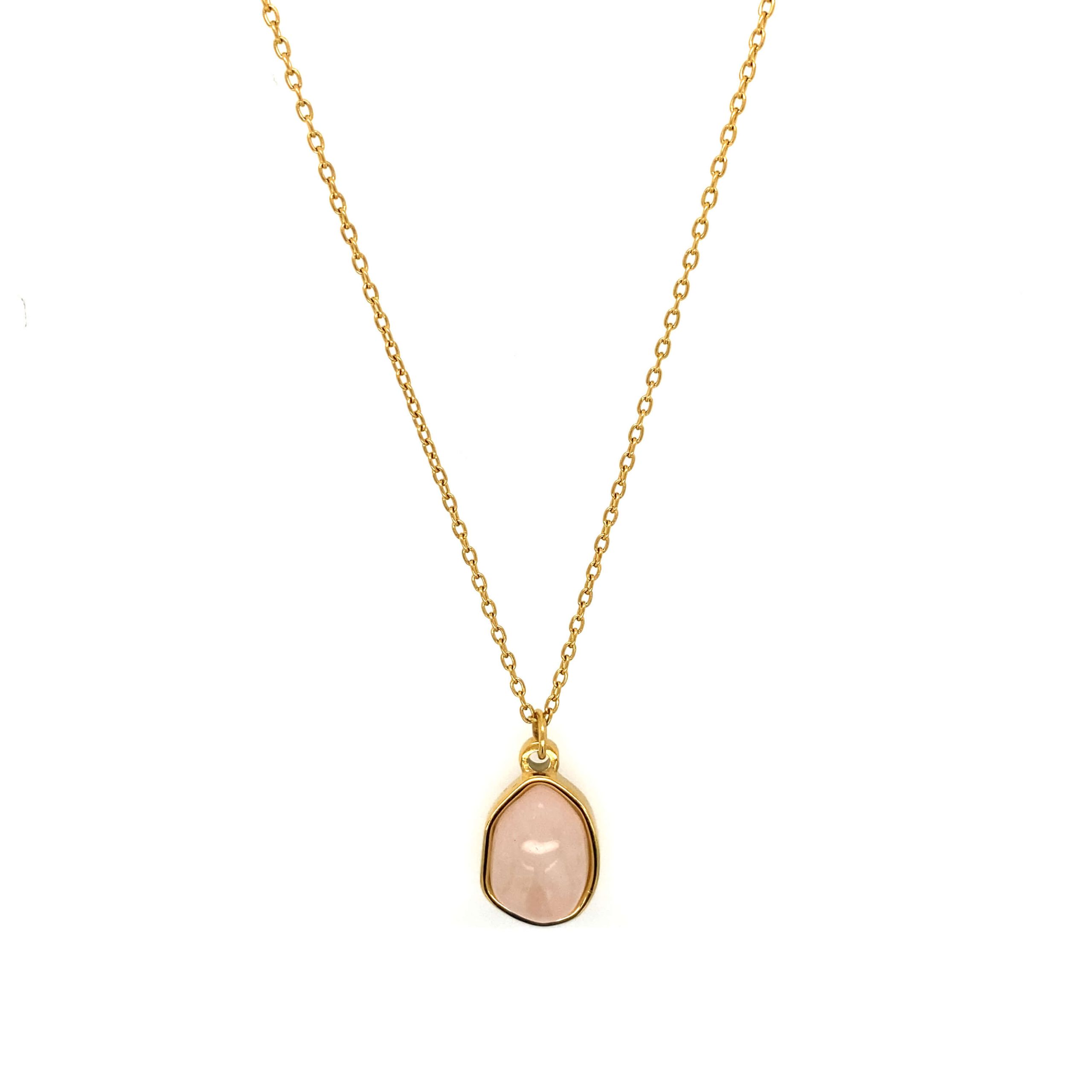Natural Rose Quartz Geometric Necklace