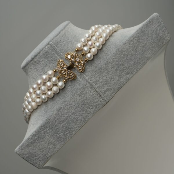 Tami - Elegant 3 Layer Freshwater Pearl Necklace - Image 6