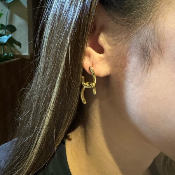 Aileen - Gold Half Eight Earrings - Image 4