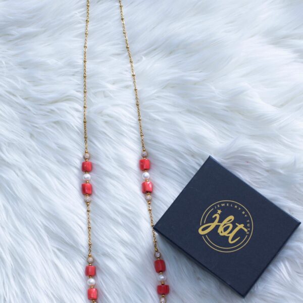 Lota - Elegant Freshwater Pearl and Coral Necklace - Image 3