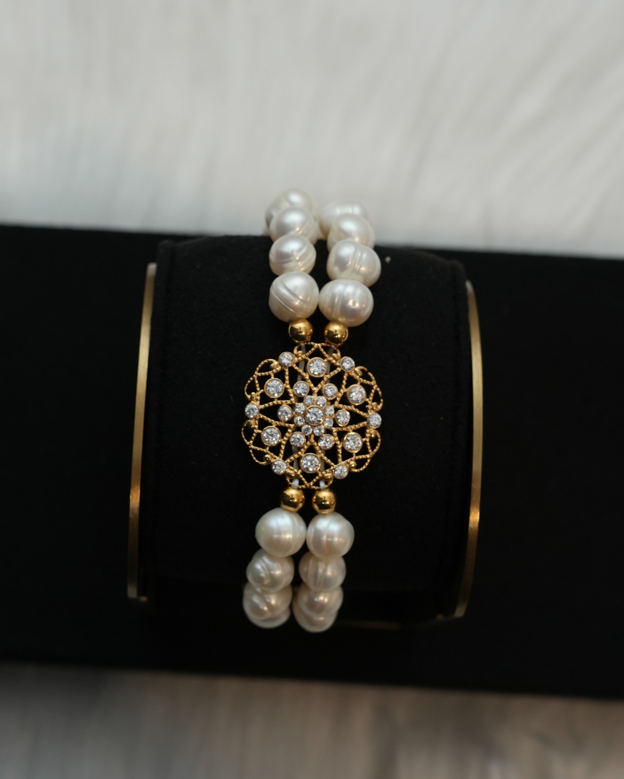 Kiana in 2 Layers - Freshwater Pearl Bracelet