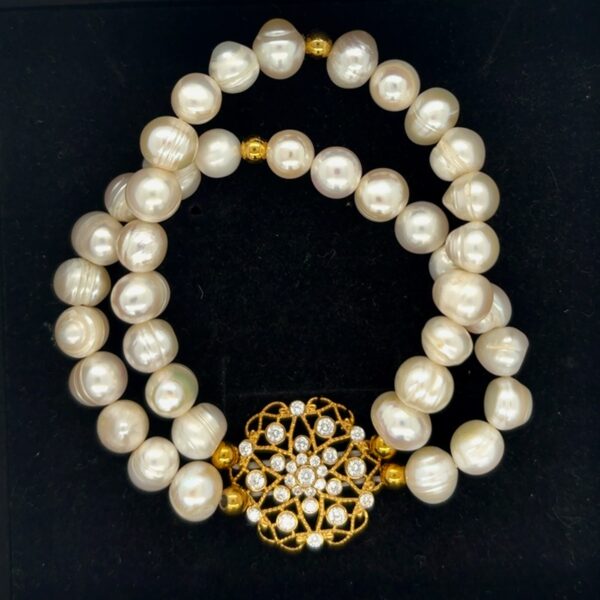 Kiana in 2 Layers - Freshwater Pearl Bracelet - Image 3