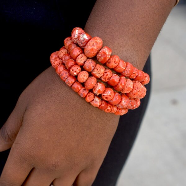 Adaora - Unrefined Natural Coral Bracelet - Image 4
