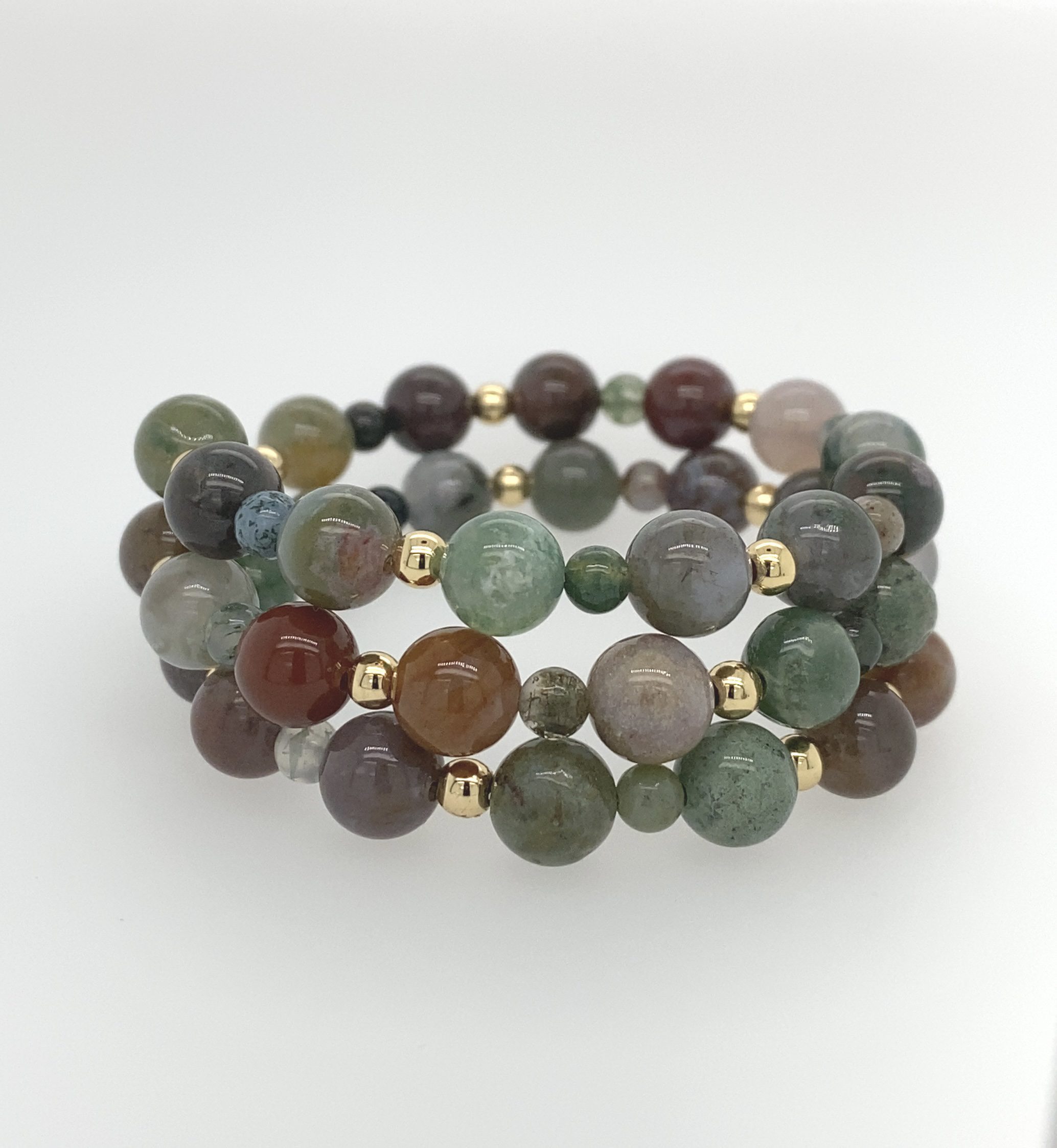 Farrah IA - Multilayered Bracelet in Indian Agate Stones