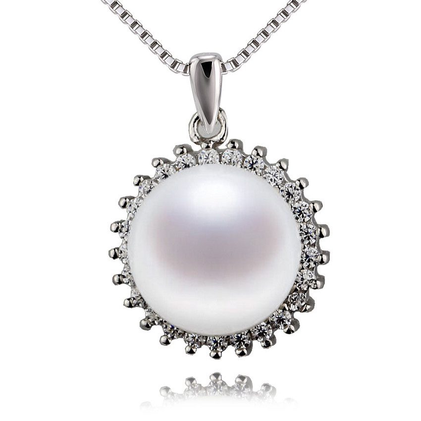 Kae - Sterling Silver Necklace with Fresh Water Pearl Pendant