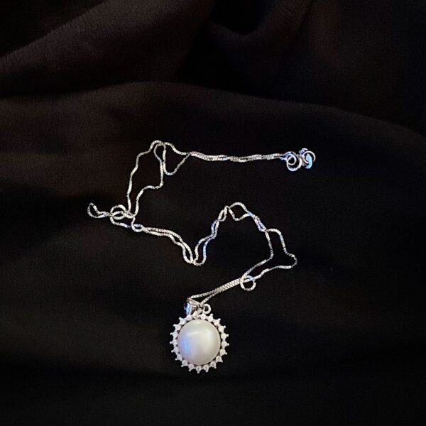 Kae - Sterling Silver Necklace with Fresh Water Pearl Pendant - Image 2