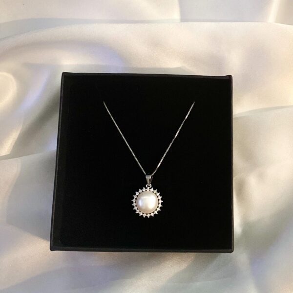Kae - Sterling Silver Necklace with Fresh Water Pearl Pendant - Image 3