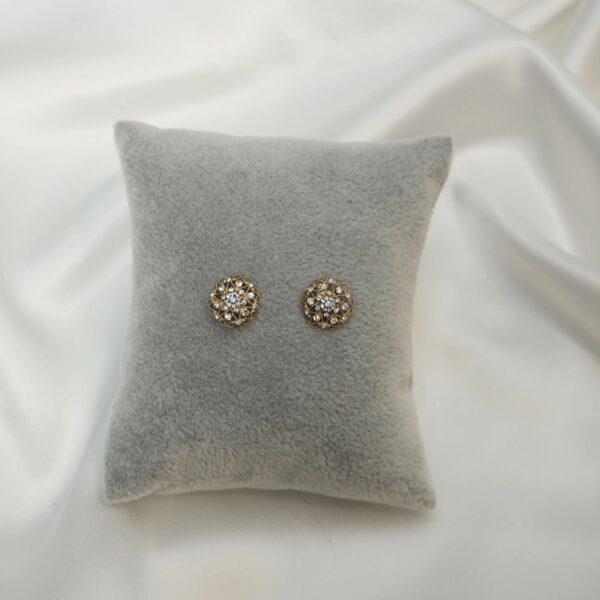 Aurora - Gold Zirconia Stud Earrings - Image 4