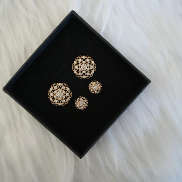 Aurora - Gold Zirconia Stud Earrings - Image 3
