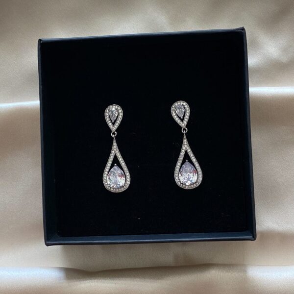 Gaia - Long Teardrop Dangle Crystal Earrings